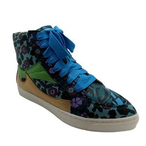 Coach Shoes Womens Blue Floral High Top Sneaker